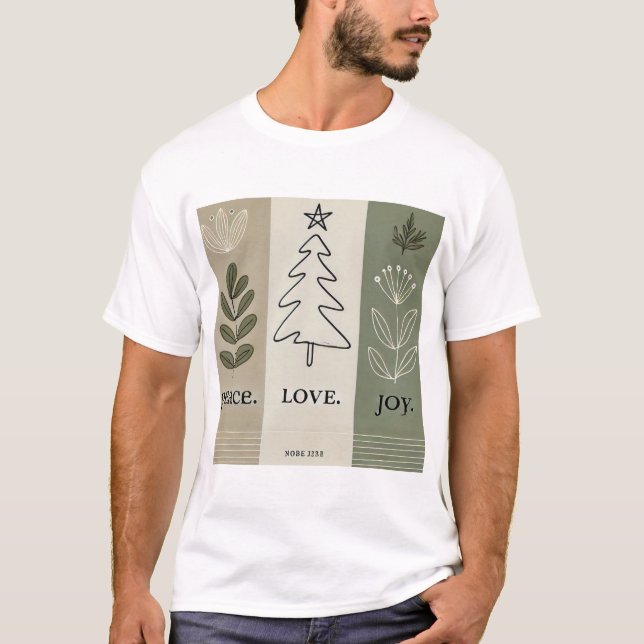 Camisa de Natal minimalista - Paz. Amor. J (Frente)