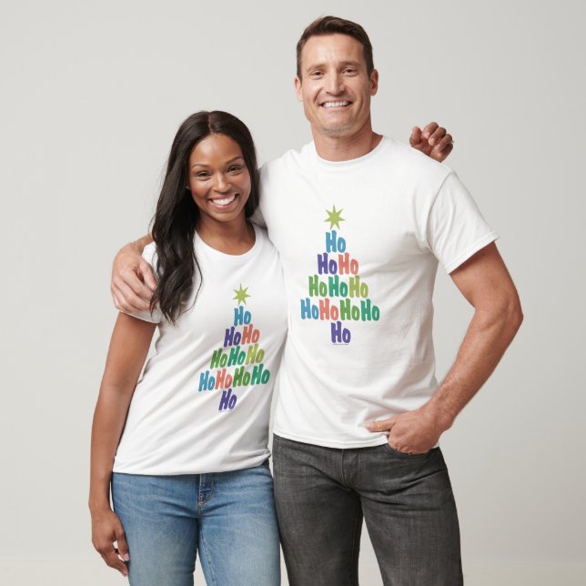 Camisa de Natal Moderna "Ho Ho Ho" Árvore de Féria (Unissex)