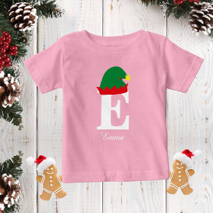 Camisa De Natal Monograma, Chapéu Elf, Família
