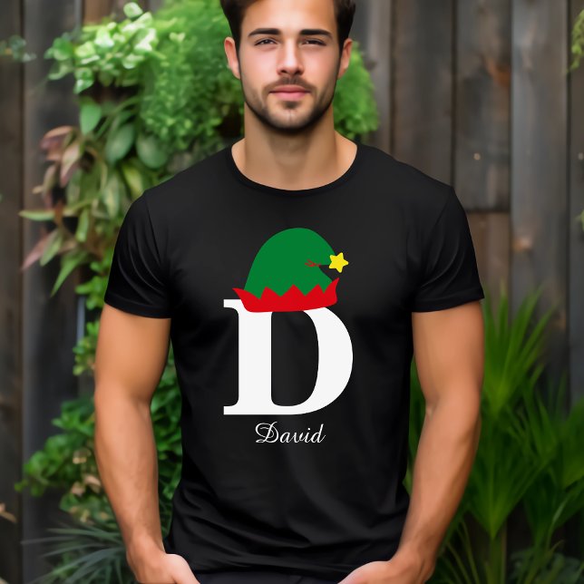 Camisa De Natal Monograma, Chapéu Elf, Família (Criador carregado)