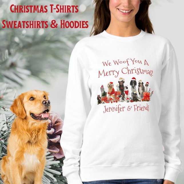 Camisa de Natal para Amantes de Cachorros, Adicion (Dog Lovers Christmas Shirt, Add Name T-Shirt)