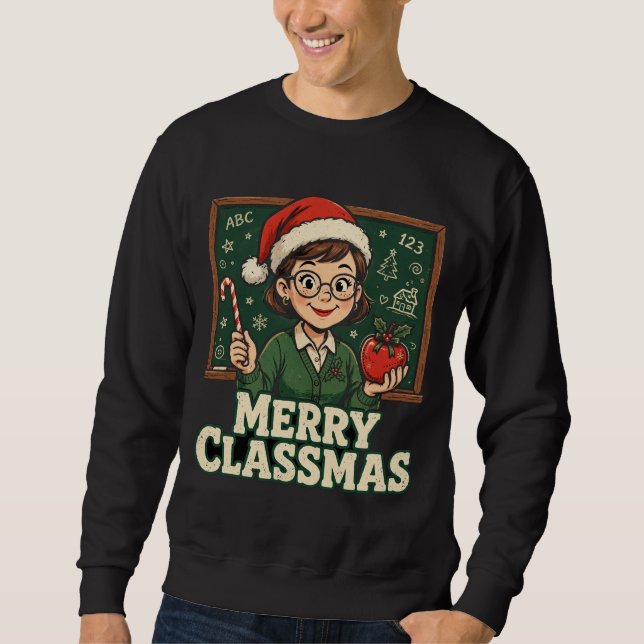 Camisa de Natal para Professores Feliz Classmas (Frente)