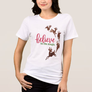 Camisa de Natal reluzente - Teto 'Acredite em Mági