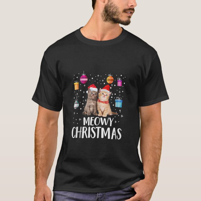 Camisa De Natal Suja Gatinho Gatinho Luzes De Gati (Frente)