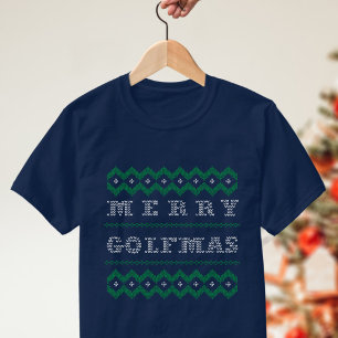 Camisa de Natal Tema Golfe Feliz Golfmas