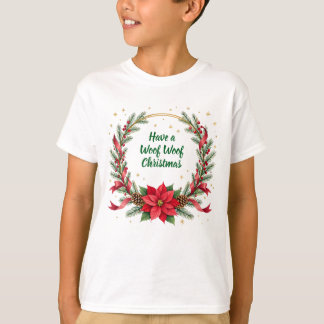Camisa de Natal Woof Woof - Texto Personalizável
