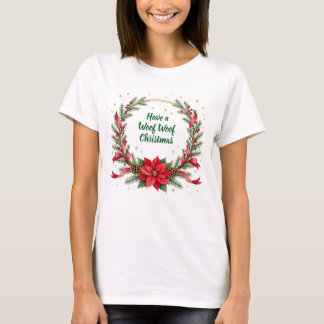Camisa de Natal Woof Woof - Texto Personalizável