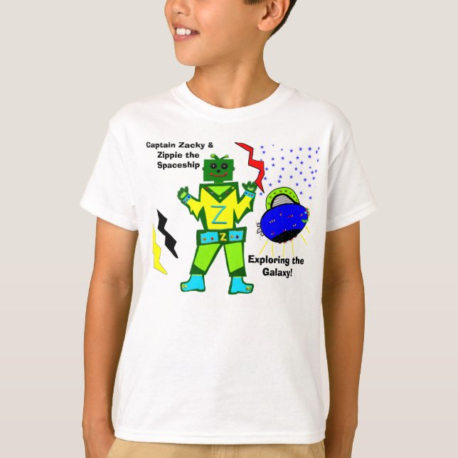 Camisa de nave espacial Zacky Green Robot Zippie (Frente)