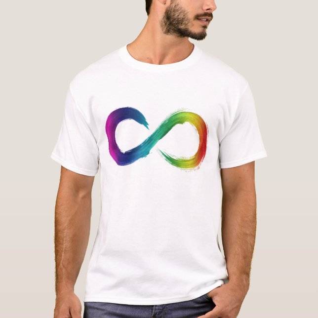 Camisa de Neurodiversidade do Arco-íris Infinito (Frente)