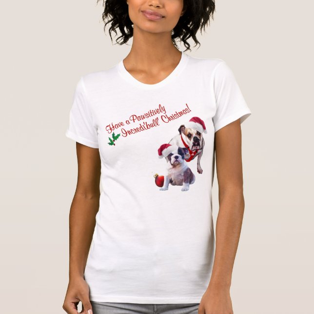 Camisa de noite do Natal do buldogue (Frente)