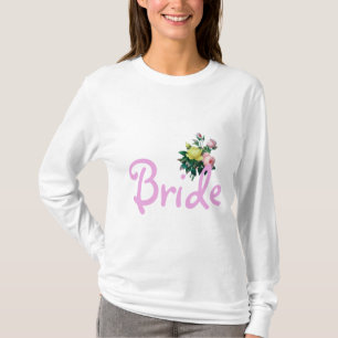 camisa de noiva de flores rosa e amarela.
