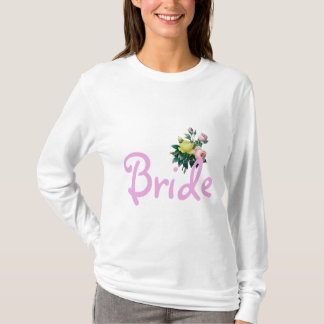 camisa de noiva de flores rosa e amarela.