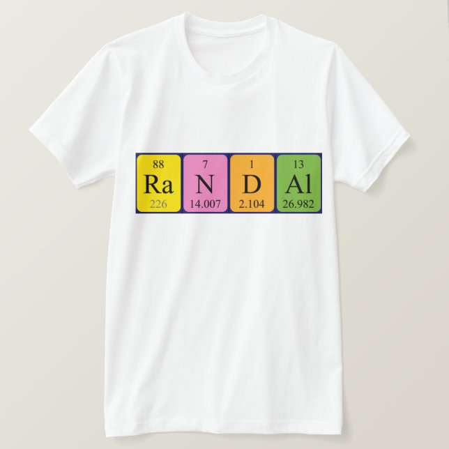 Camisa de nome de mesa periódica aleal (Frente do Design)