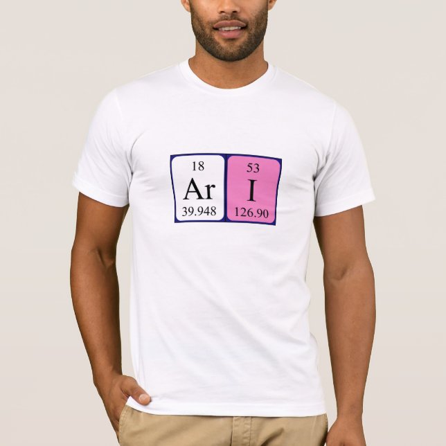 Camisa de nome de mesa periódica Ari (Frente)