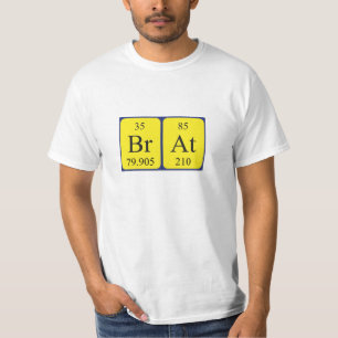 Camisa de nome de mesa periódica Brat