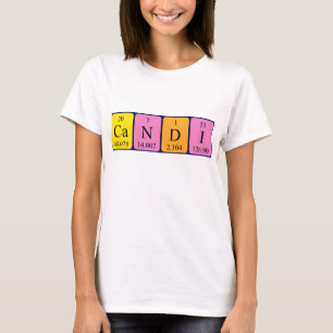 Camisa de nome de mesa periódica Candi