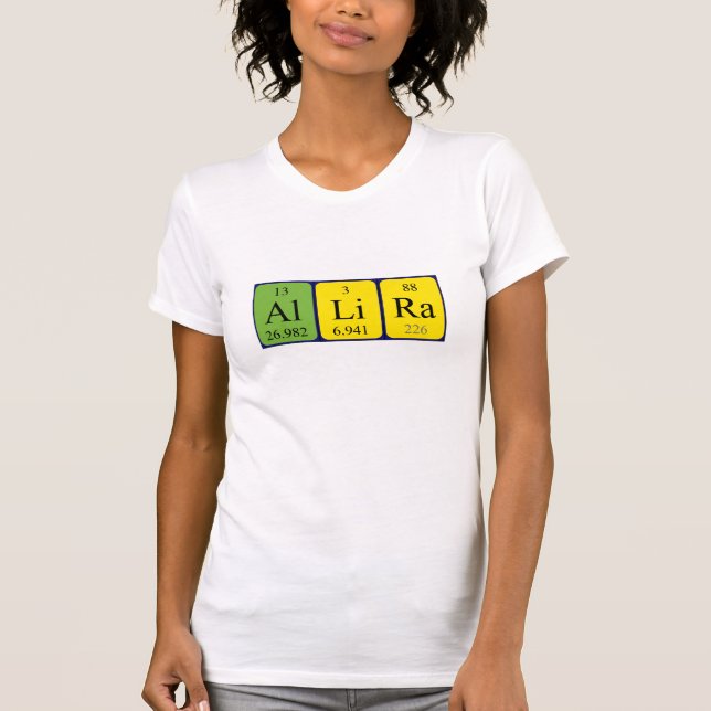 Camisa de nome de mesa periódica da Allira (Frente)