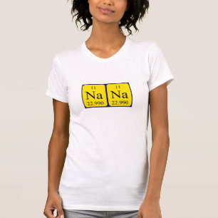 Camisa de nome de mesa periódica da Nana