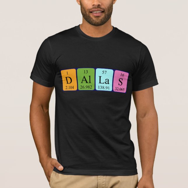 Camisa de nome de mesa periódica Dallas (Frente)