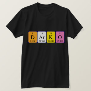 Camisa de nome de mesa periódica Darko