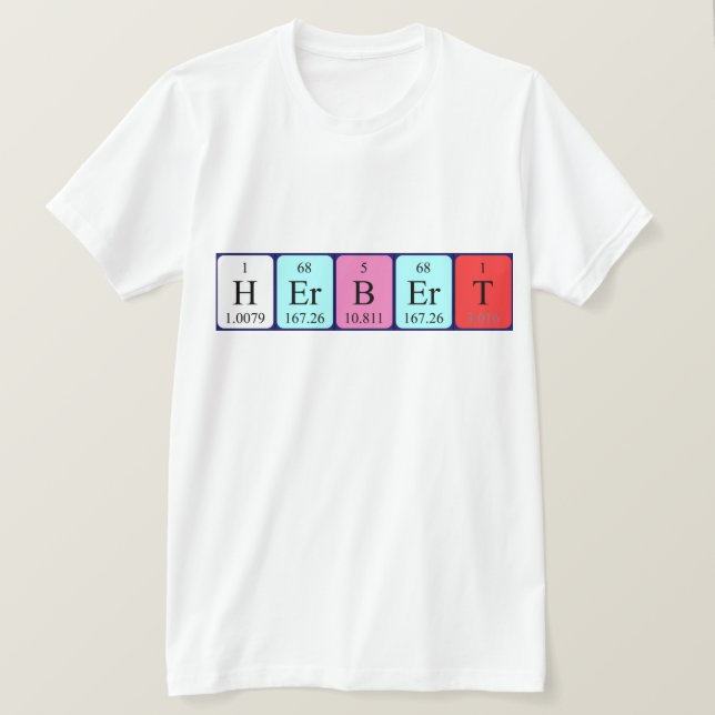 Camisa de nome de mesa periódica Herbert (Frente do Design)