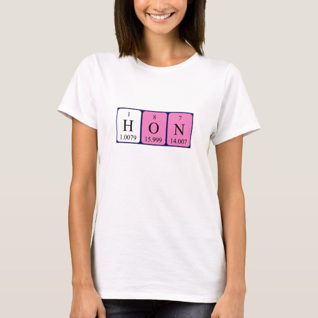 Camisa de nome de mesa periódica hon (Frente)