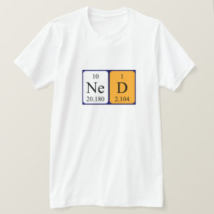 Camisa de nome de mesa periódica Ned