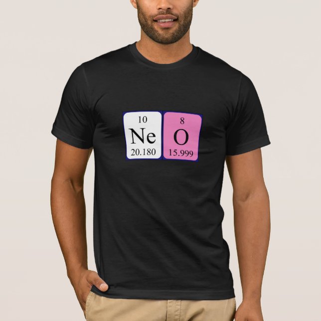 Camisa de nome de mesa periódica Neo (Frente)