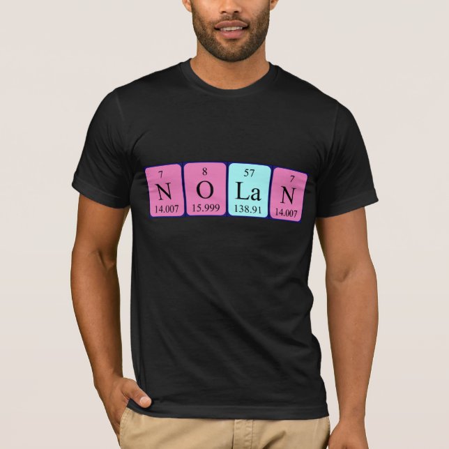 Camisa de nome de mesa periódica Nolan (Frente)