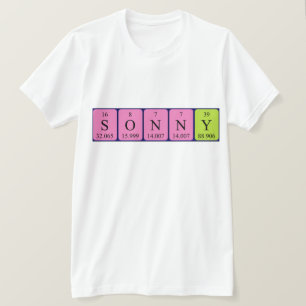 Camisa de nome de mesa periódica Sonny