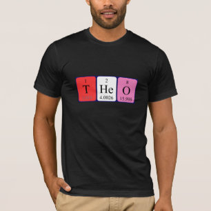 Camisa de nome de mesa periódica Theo