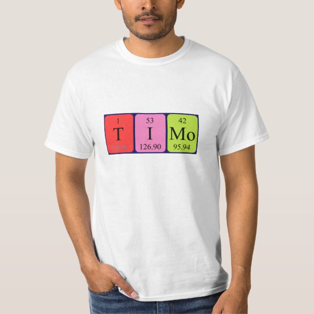 Camisa de nome de mesa periódica Timo (Frente)