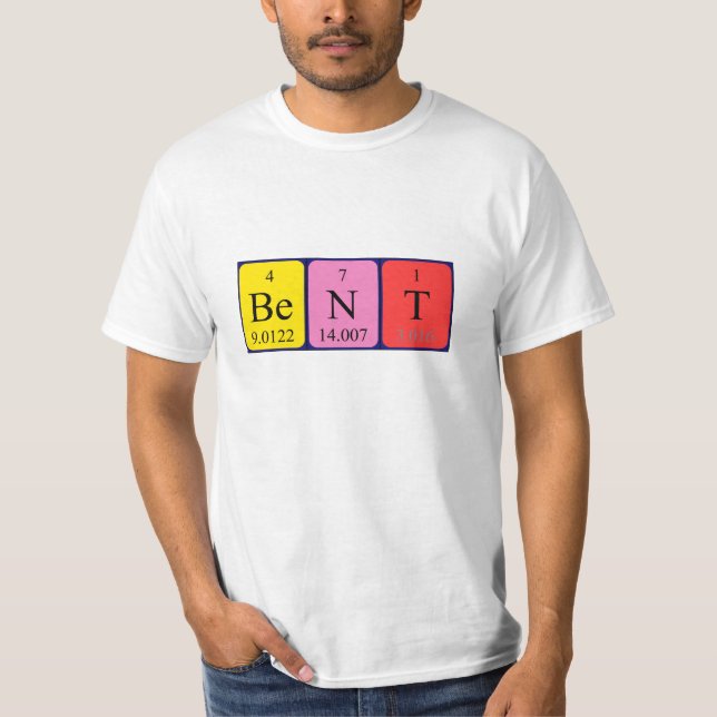 Camisa de nome de mesa periódica torta (Frente)