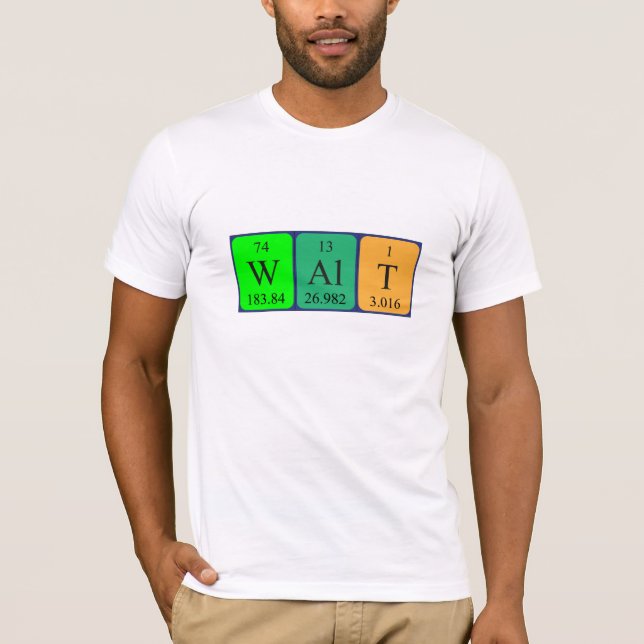 Camisa de nome de mesa periódica Walt (Frente)