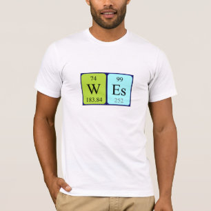 Camisa de nome de mesa periódica Wes