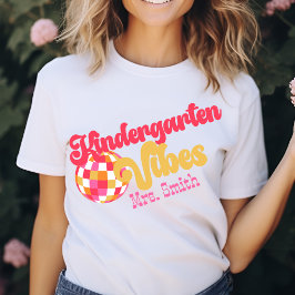 Camisa de Nome Personalizado do Kindergarten Vibes