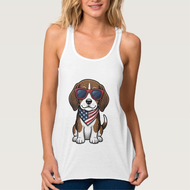 Camisa de Óculos de Sol de Cachorro Beagle Patriót (Frente)
