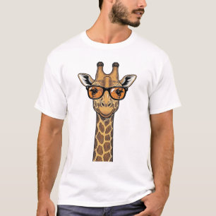 Camisa de Óculos de Sol de Girafa Legal com Gravaç