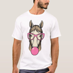 Camisa de Óculos Rosa Bubblegum de Cavalo Vintage