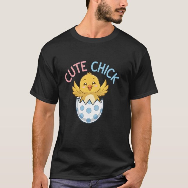 Camisa de ovos de Páscoa de frango fofo Coelho Dia (Frente)