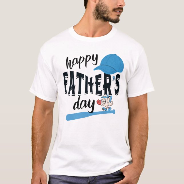 Camisa de Pai de beisebol - Presente feliz no dia  (Frente)