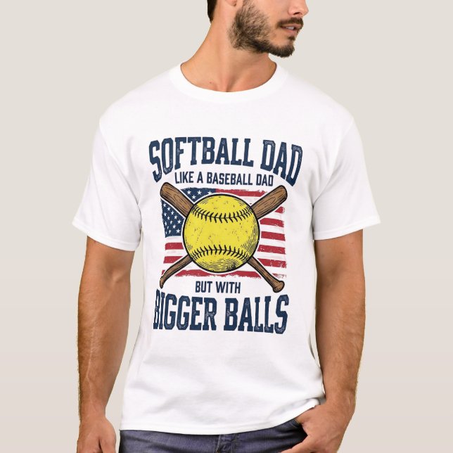 Camisa de Pai de Softbol Antigo Bolas Maiores Desi (Frente)