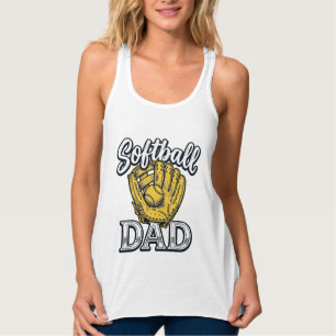 Camisa de Pai de Softbol com Luvas Vintage Design_