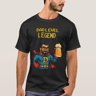 Camisa de Pai de Super-Herói de Arte Pixel, Presen