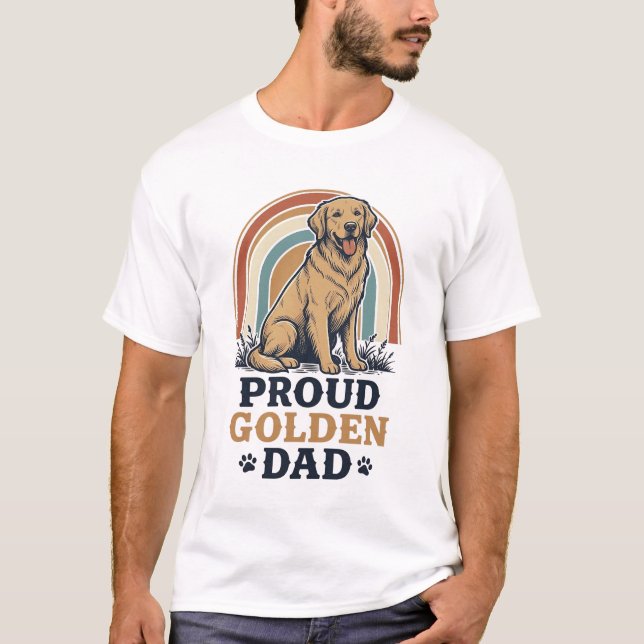 Camisa de Pai do Golden Retriever Presente do Pai  (Frente)