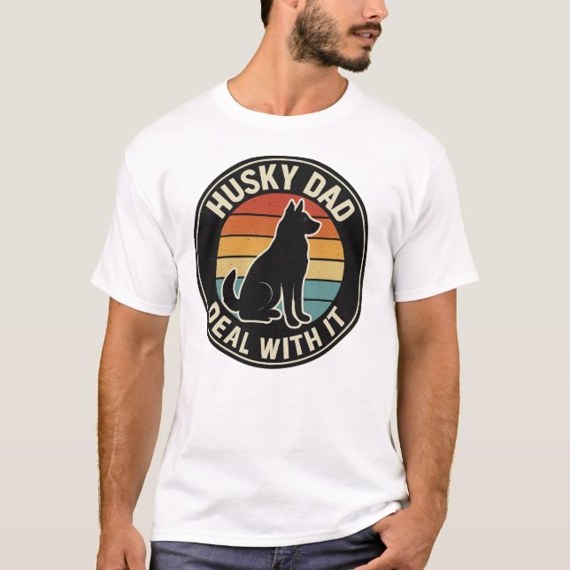 Camisa de Pai Husky - Aceite - Camisa engraçada pa (Frente)