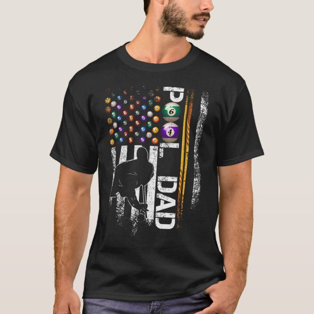 Camisa de Pai Orgulhoso de Sinuca com Bandeira Vin (Frente)