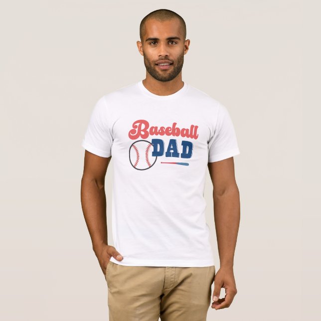 Camisa de Pai personalizada T do Pai de basebol re (Frente Completa)