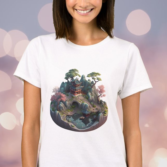 Camisa de Paisagem 3D de Fantasia Chinesa Cega (Criador carregado)
