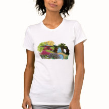 Camisa de paisagem japonesa feminina